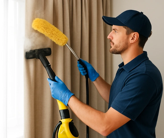 Trusted drapes cleaning technician Matty Curtain Cleaning paradise-point QLD