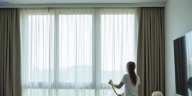 Delicate sheer drape cleaning paradise-point Matty Curtain Cleaning