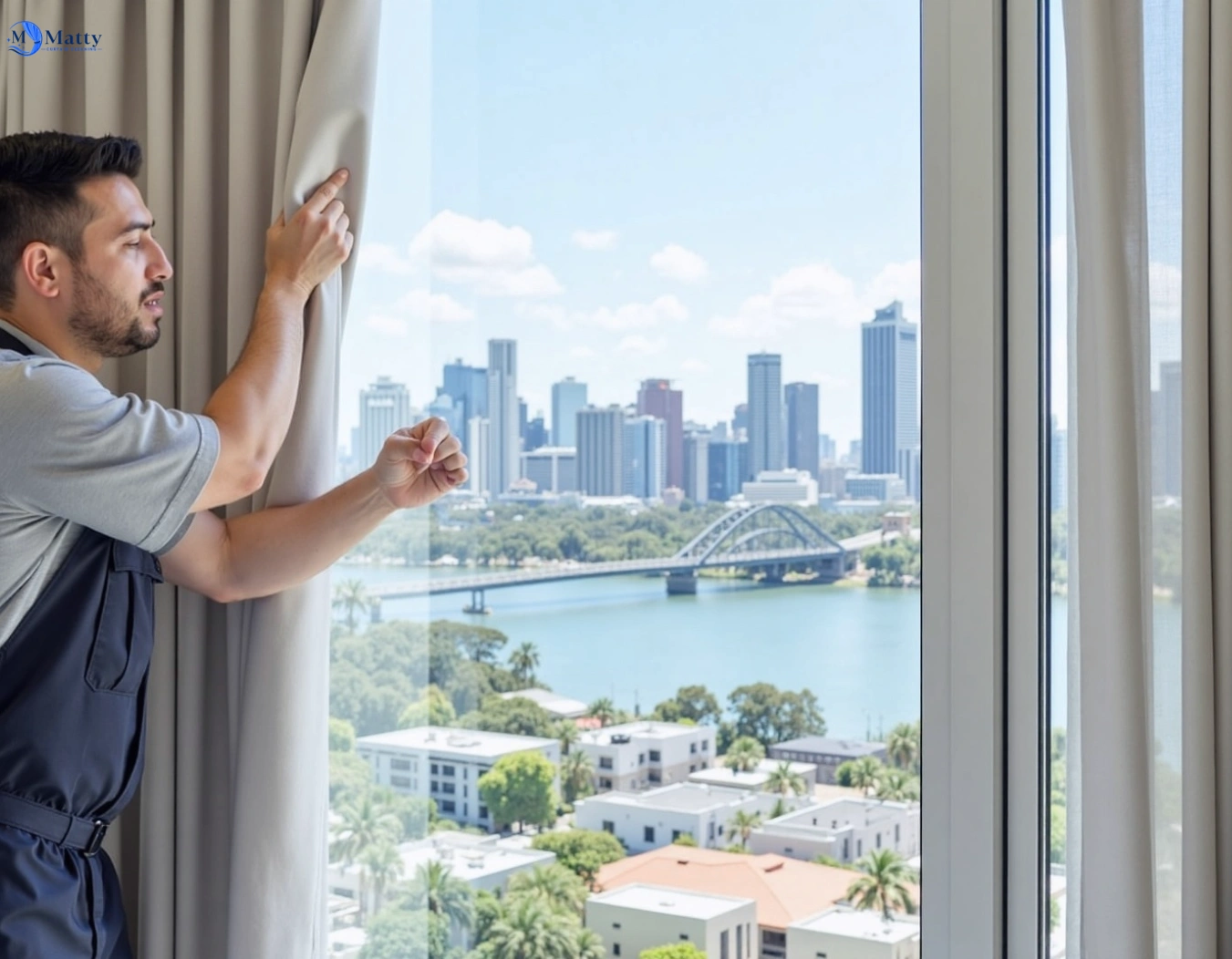 Professional curtain steam cleaning service paradise-point QLD by Matty Curtain Cleaning