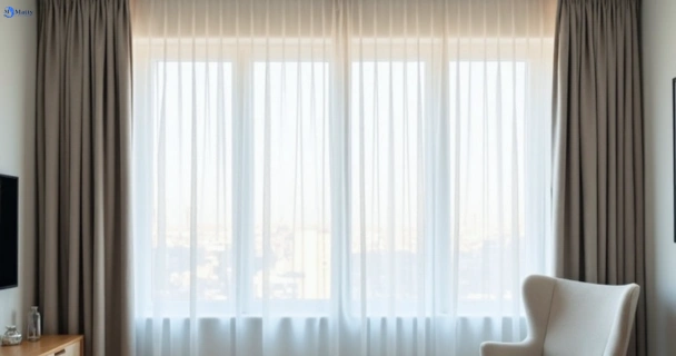 Restored vibrant drapes in paradise-point QLD after Matty Curtain Cleaning
